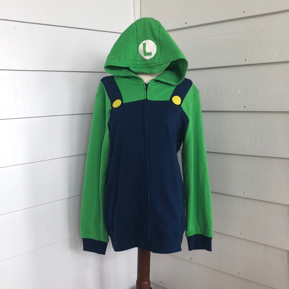 Super Mario Luigi Costume Cosplay Halloween Hoodie